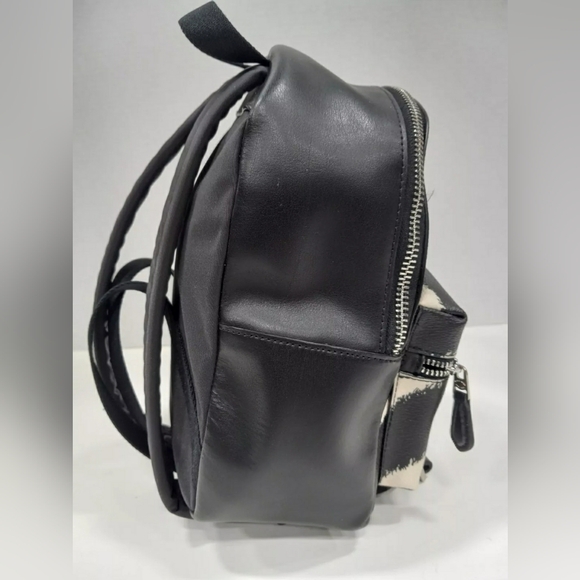 Coach Zebra Animal Print Black & White Mini Charlie Leather Backpack - Picture 4 of 6
